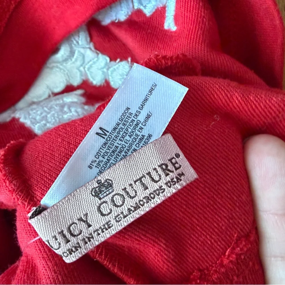 Y2K Juicy Couture red doggie couture terry hoodie New M